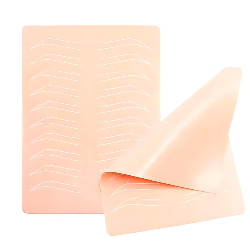 Globelle DoubleSided Micro blading Practice Skin Latex Eyebrow Tattoo Fake Skin for Beginners Professional Artists Pack of 2 OPEN - Image 1