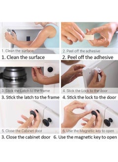 ONETO Baby Safety Magnetic Cabinet Lock For Cabinets and Drawers Child Proofing Cupboard Latches With 4 Locks And 1 Key  - Image 2