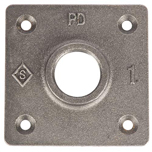 PIPE DECOR 1" Square Floor Flange Fitting, 4-Pack, Malleable Iron, Fits One Inch Diameter Black Steel Plumbing Pipes and Nipples, Build Vintage DIY Pipe Industrial Furniture and Shelving - Image 4