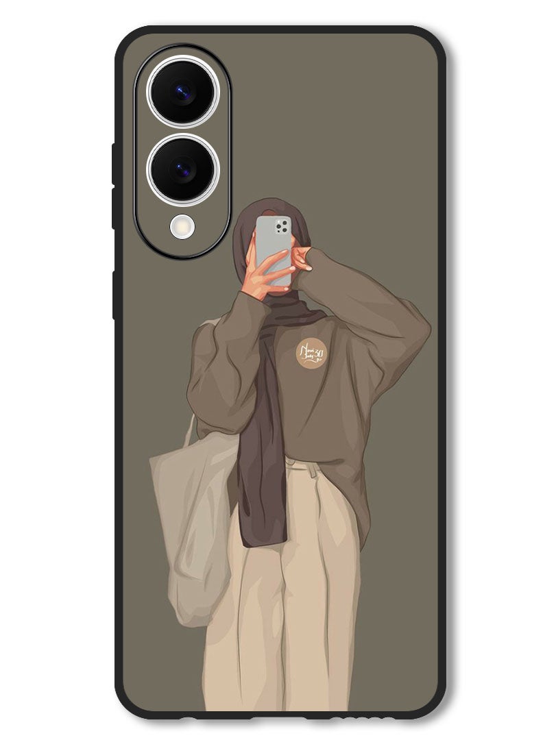 Theodor Case Compatible with Samsung Galaxy S25 Edge 6.7 Inch Protection Shockproof Bumper Cover Girl Taking Picture - Image 1