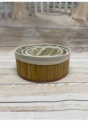 Sepet Deryası Basket Deryasi Natural Round Bamboo Organizer  - Image 1