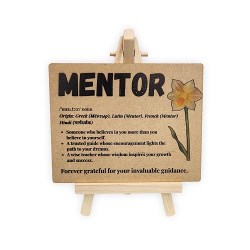 tinydabba Wooden Definition Plaque with Easel – Mentor Gift (4×5 Inches) – Tabletop Decor - Image 1