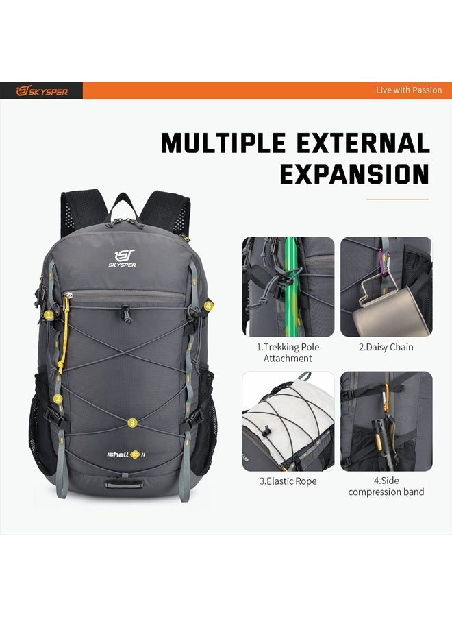 SKYSPER Packable Hiking Backpack 30L Lightweight Daypack Travel Backpacks for Women Men（Darkgrey）  - Image 4