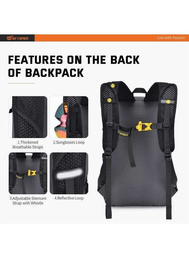 SKYSPER Packable Hiking Backpack 30L Lightweight Daypack Travel Backpacks for Women Men（Darkgrey）  - Image 5