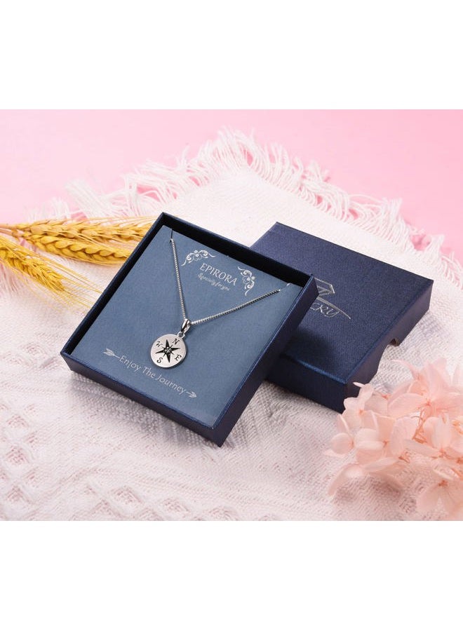 EPIRORA Inspirational Gifts for Women Girls, Sterling Silver Compass Necklace with Giftbox, Birthday Graduation Retirement Travel Gifts for Girlfriend Wife Friend Grandmother Sister Colleague, - Image 2