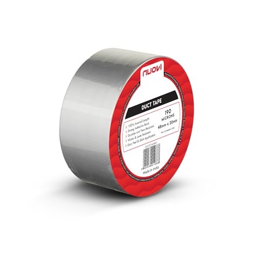 NUOVI Duct Tape | 20meter Length X 48mm Width | 190Micron High Strength Self-Adhesive Tape for Strong Hold | Multi Purpose Strong, Waterproof Tape for Industrial & Personal Use - Image 1