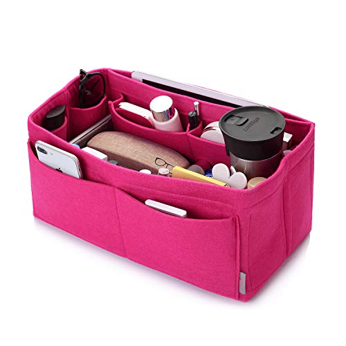 ZTUJO Felt Purse Organizer, Multi Pocket Bag in Bag Organizer For Tote & Handbag Shaper, Speedy 30 & 40 (Large, Rose) - Image 1