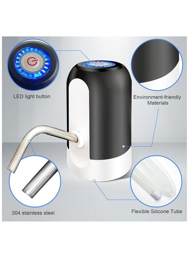 UREVO 5-Gallon Water Bottle Pump, USB Charging Portable Electric Water Pump for 2-5 Gallon Jugs - White - Image 3