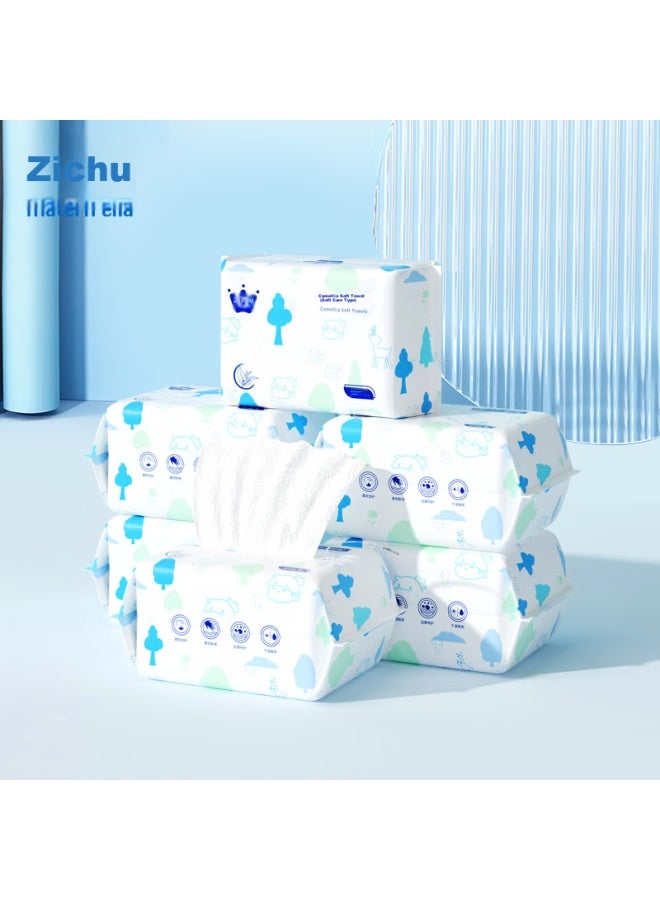 Matern'Ella Zichu Baby Soft Wipes, Rice Germ Dry And Wet Dual-use Baby Gentle Face Wipes, Cloud-soft Wipes, 80 Sheets * 6 Packs - Image 4