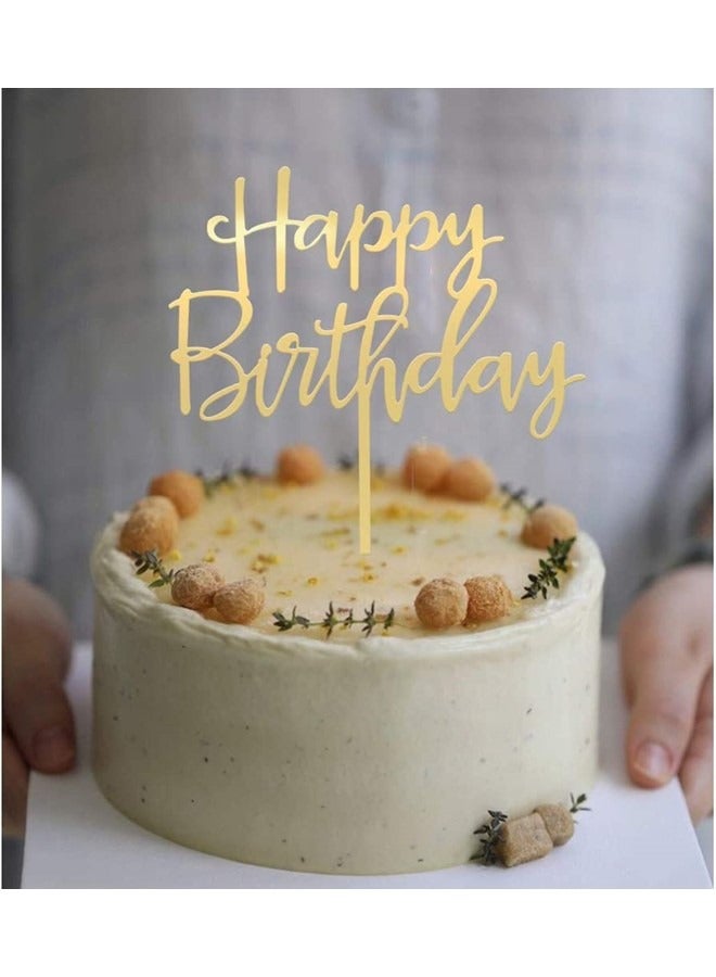 We Happy Happy Birthday Cake Topper Mirrored Gold Acrylic Photo Booth Prop - Image 3