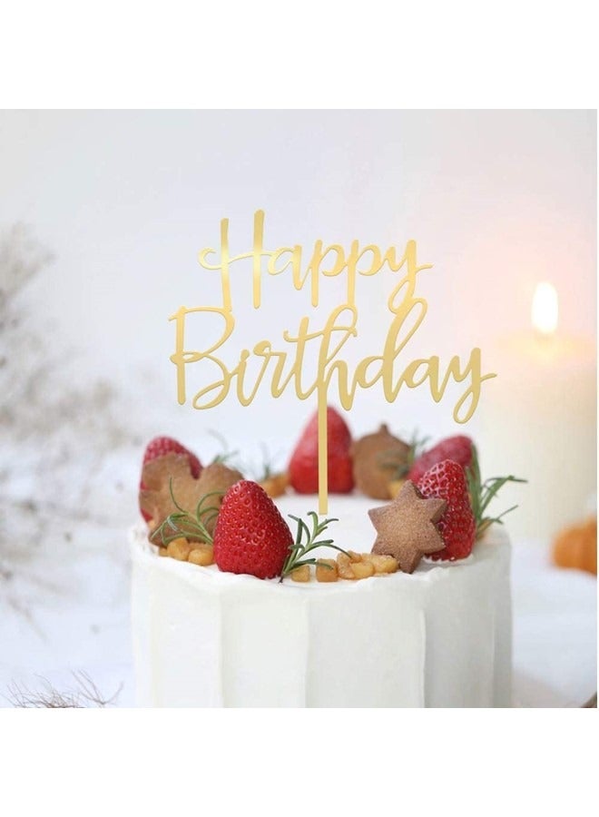 We Happy Happy Birthday Cake Topper Mirrored Gold Acrylic Photo Booth Prop - Image 5