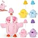 SilTriangle 4 Set 7 Inch Mini Desk Goose Knitted Outfits Cute Magnetic Goose Key Holder Multiple Colors Clothes for Home Office Magnetic Duck Statue Table Desk Key Holder Decor GiftsHooded - Image 2