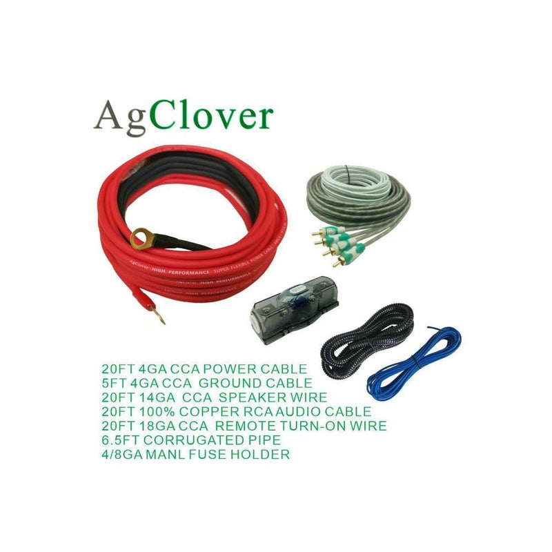 AgClover 4GA Amp Wiring Kit, 100% Oxygen Free Copper OFC 3000W Complete Amplifier Wire Installation Accessories - Make Connections and Brings Power to Car, Home and Marine Audio Systems - Image 3