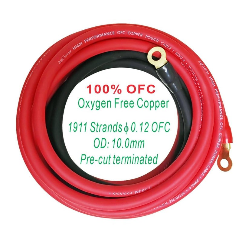 AgClover 4GA Amp Wiring Kit, 100% Oxygen Free Copper OFC 3000W Complete Amplifier Wire Installation Accessories - Make Connections and Brings Power to Car, Home and Marine Audio Systems - Image 2