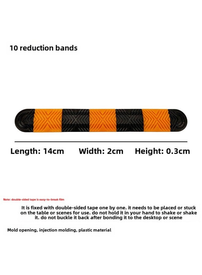 Speed Bump Traffic Light Parking Garage Road Cone Car Model Toy Scene Ornaments Signs License Plate Underground-Color:10 Reduction Bands  - Image 1