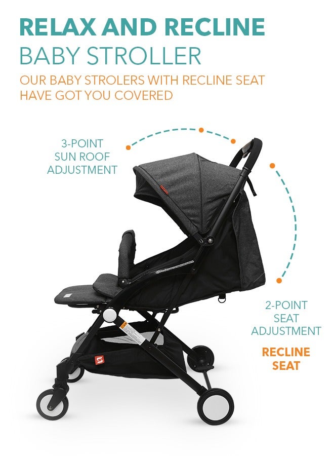 turtees Baby Stroller Portable Single Stroller Sit And Lie Down Newborn Baby Stroller Shock-absorbing Foldable Pram - Image 2
