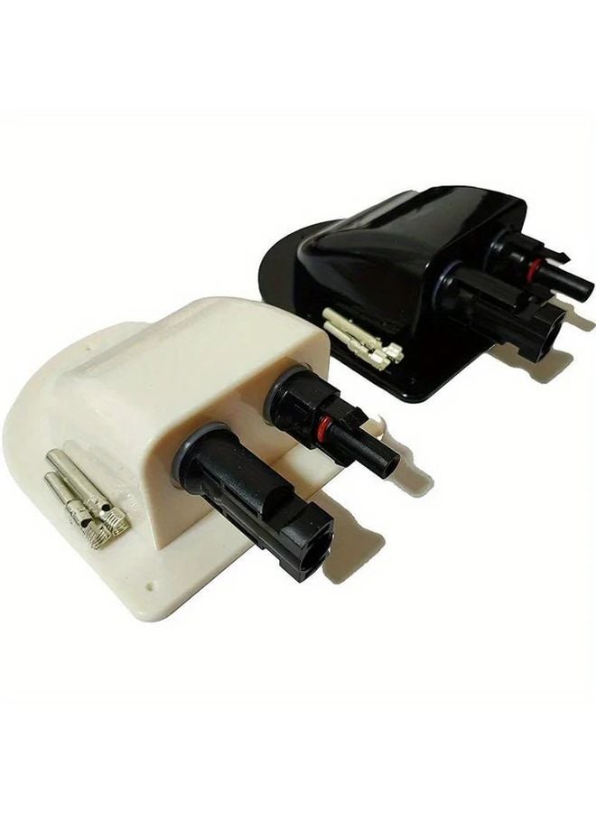 Black Solar Panel Junction Box with Double Hole PV Connector for RV Caravan Yacht Boat - Image 3