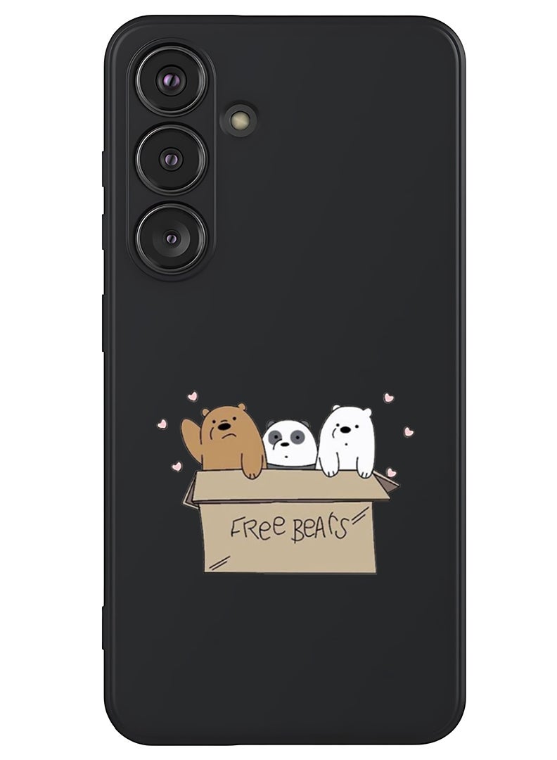 Theodor Protective Slim Fit Case Liquid Silicone Cover with Full Body Protection Anti-Scratch Shockproof Case For Samsung Galaxy S25 (Black) - We are bears - Image 1
