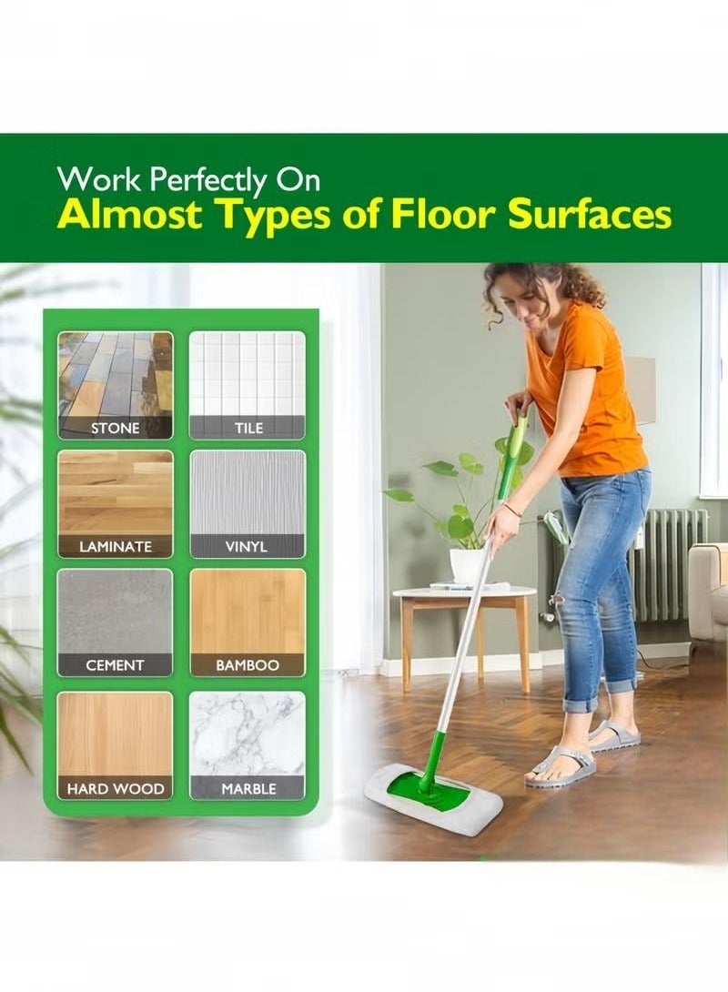 Reusable Washable Mop Pads Compatible with Swiffer Sweeper – Eco-Friendly Microfiber & Cotton Mop Refills for Wet & Dry Cleaning, Durable Dust Mop Covers for Household Floors, Pack of 4 (Mop Not Included, White)  - Image 5