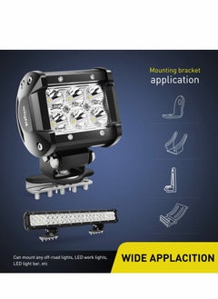 SYOSI Led Light Bar Mounting Brackets, 2pcs Universal Hood Led Work Light Led Pods Mount Bracket Clamp Holder for Suv Truck off Road Installed No Need Drilling  - Image 2