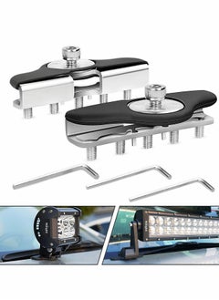 SYOSI Led Light Bar Mounting Brackets, 2pcs Universal Hood Led Work Light Led Pods Mount Bracket Clamp Holder for Suv Truck off Road Installed No Need Drilling  - Image 1