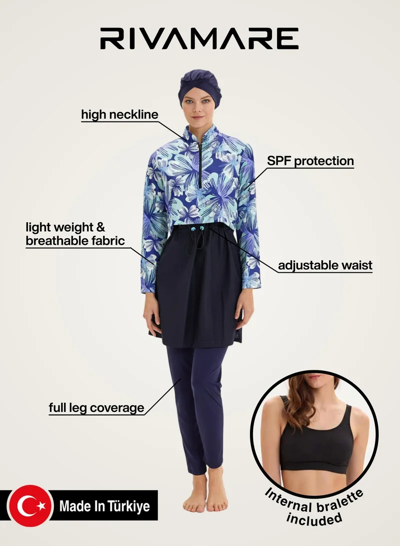 Rivamare  Nasmah Burkini Seaside Swim Set for Women | Best Price UAE