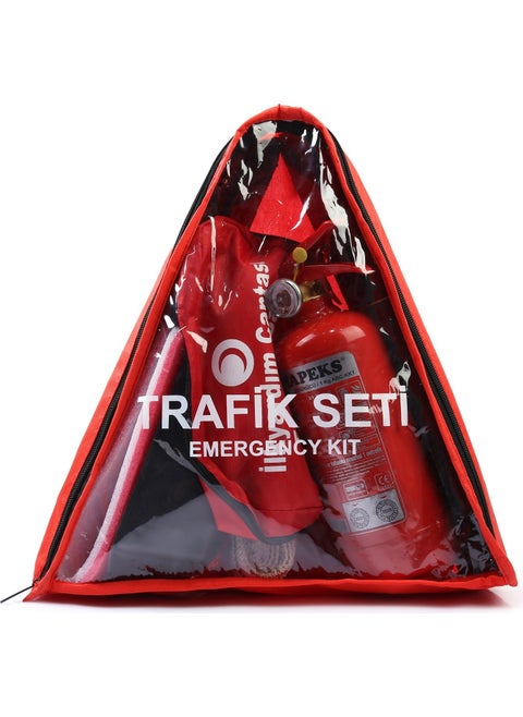2022 Luxury Traffic Set - First Aid Kit - Vehicle Fire Extinguisher - Triangle Set
