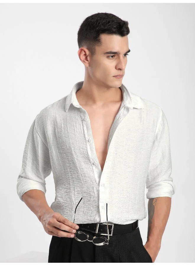 بيونغ قميص أبيض مجعد