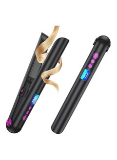 General Cordless hair straightener, 5000mAh rechargeable hair straightener, 8 levels of adjustable fast heating floating plates, portable hair straightener and curling iron 2 in 1 for all hair types  - Image 1