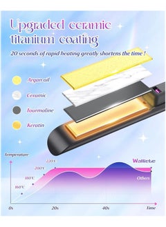 General Cordless hair straightener, 5000mAh rechargeable hair straightener, 8 levels of adjustable fast heating floating plates, portable hair straightener and curling iron 2 in 1 for all hair types  - Image 2