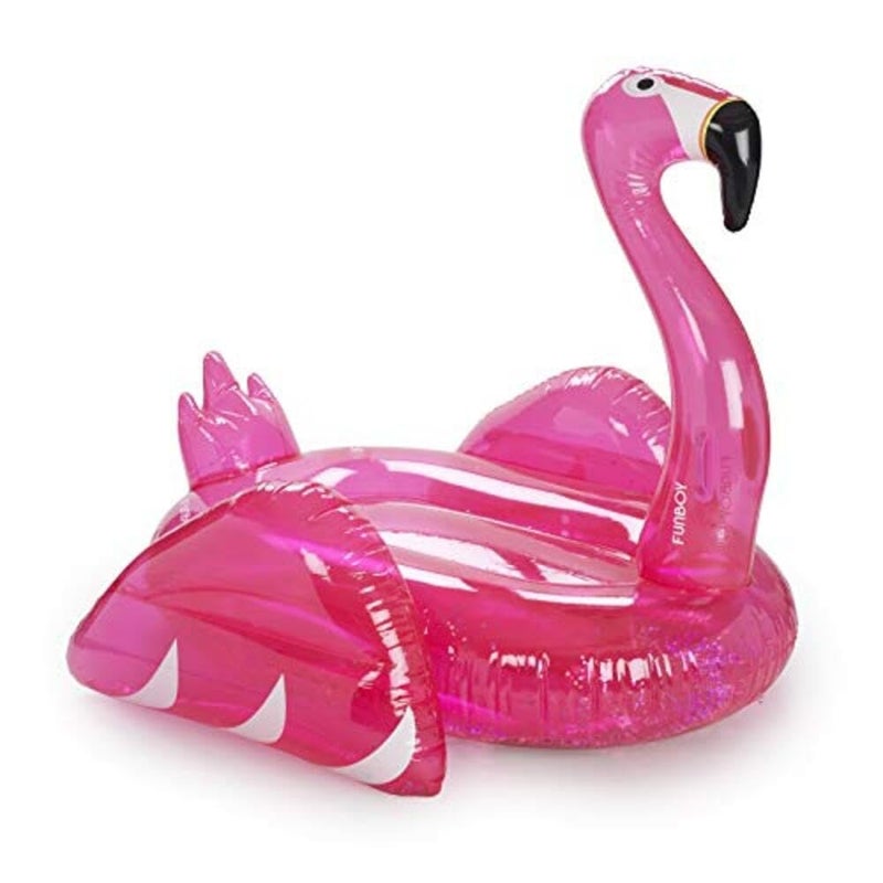 FUNBOY Giant Inflatable Glitter Pink Flamingo Pool Float, Cup Holder, Luxury Float for Summer Pool Parties and Entertainment - Image 1