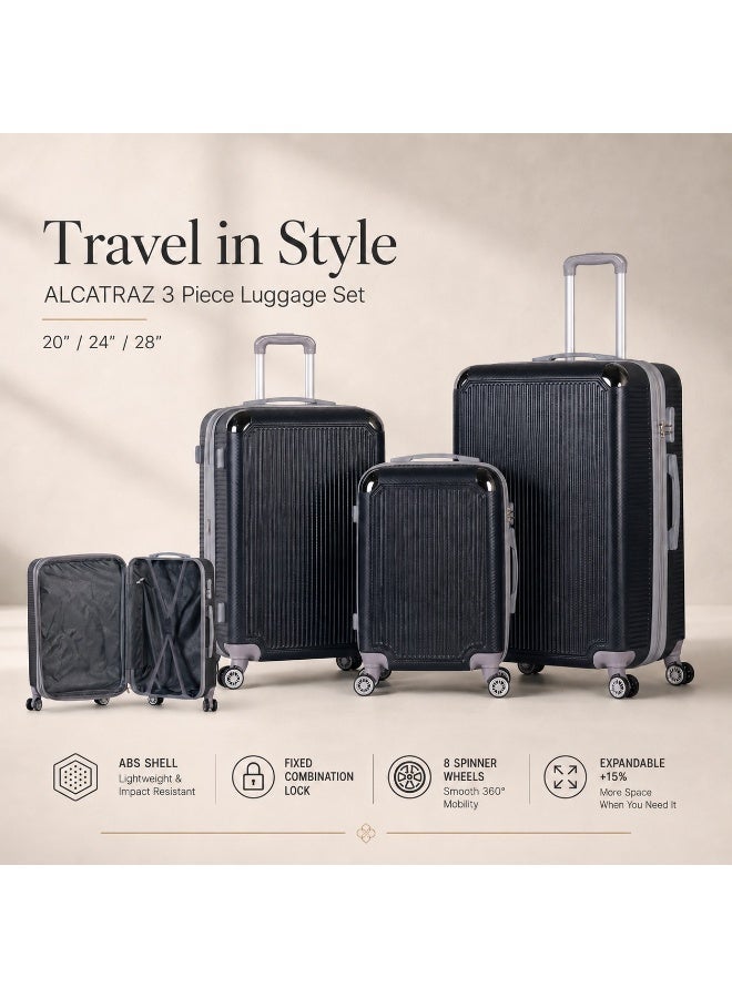 3-Piece Complete Travel Luggage Set, Durable Hard-Shell Suitcases, Spinner Wheels, Spacious and Secure Design for All Trips. - Image 1