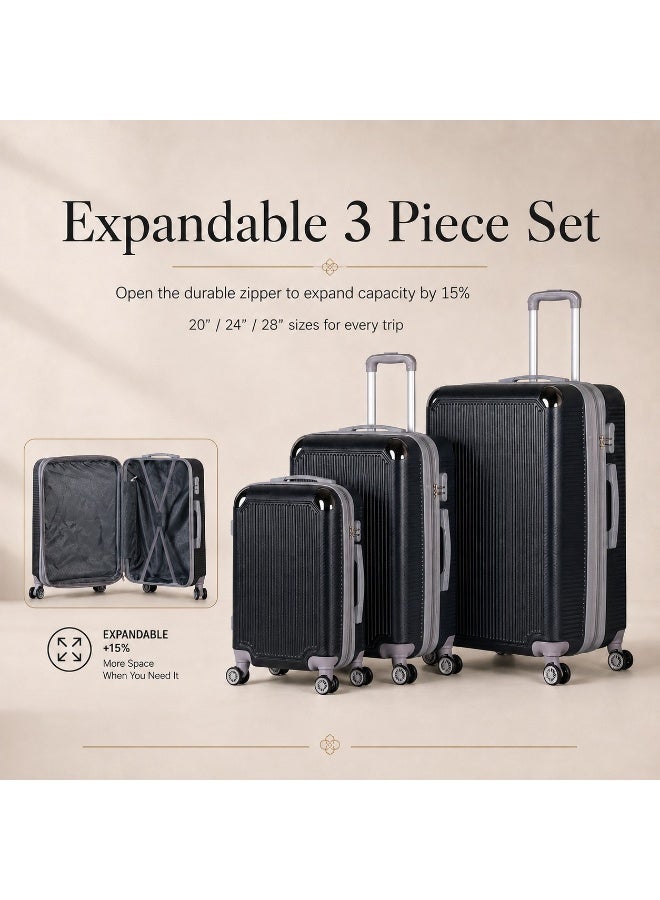 3-Piece Complete Travel Luggage Set, Durable Hard-Shell Suitcases, Spinner Wheels, Spacious and Secure Design for All Trips. - Image 2