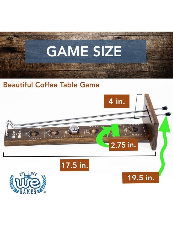وي جيمز لعبة Shoot The Moon ، كبيرة مقاس 18 بوصة ، لوح خشبي صلب ملون بالجوز مع كرة وقضبان معدنية ، لعبة موازنة رجعية للعائلة والبار - Image 4
