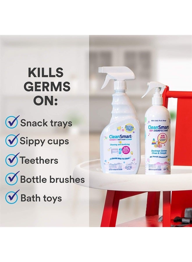 CleanSmart Toy Disinfectant Spray Kills 99.9% of Viruses and Bacteria, Rinse Free, 16 oz Bottle, (Pack of 2) - Image 2