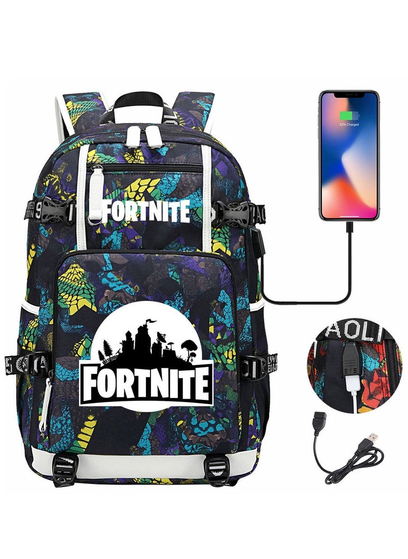 FORTNITE Printed Cartoon Youth Large Capacity Men's and Women's Shoulders 
