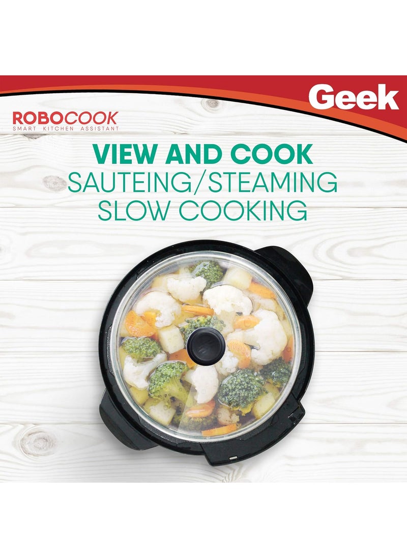Geek Geek Robocook Compatible Silicone Lid Tempered Glass Lid Combo Compatible with 6 Litre Variants 6L Kit 1  - Image 4