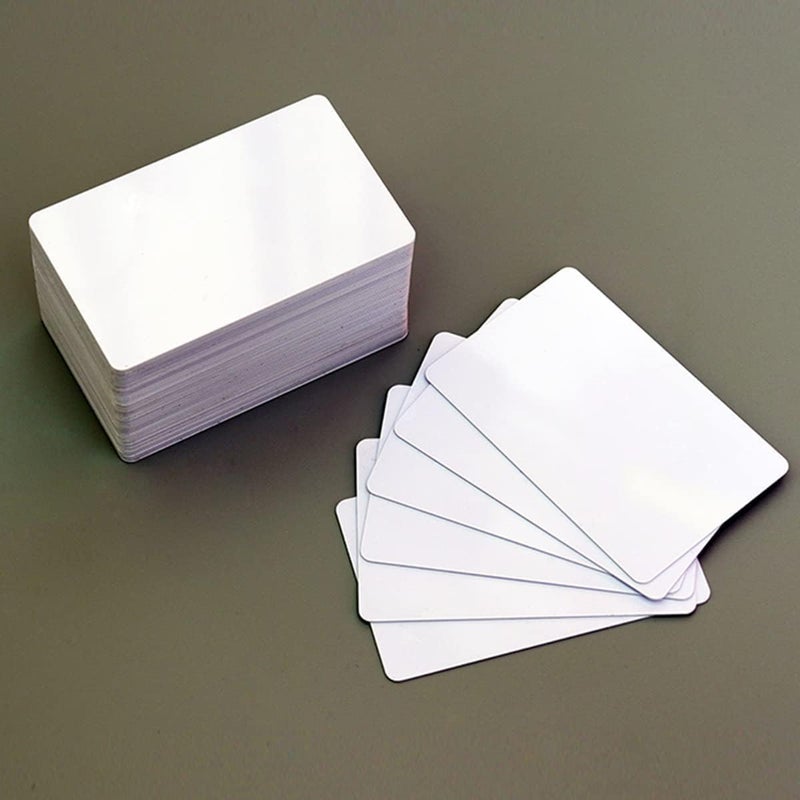 AYSUM 100PCS Blank White PVC Cards – CR80, 30mil (0.76mm) Compatible with ID & Business Card Printers - Image 5