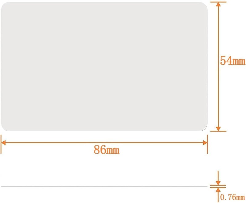 AYSUM 100PCS Blank White PVC Cards – CR80, 30mil (0.76mm) Compatible with ID & Business Card Printers - Image 2