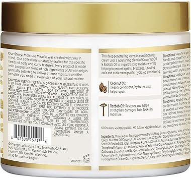 African Pride Moisture Miracle Coconut and Baobab Oil LeaveIn Cream 15 oz - Image 2