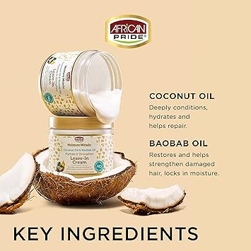 African Pride Moisture Miracle Coconut and Baobab Oil LeaveIn Cream 15 oz - Image 3