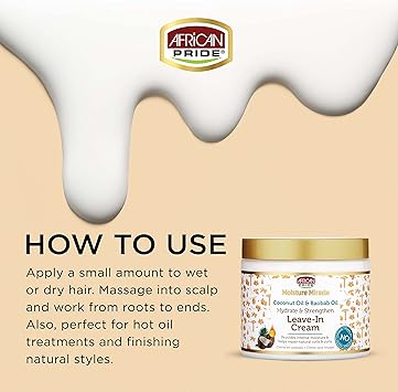 African Pride Moisture Miracle Coconut and Baobab Oil LeaveIn Cream 15 oz - Image 4