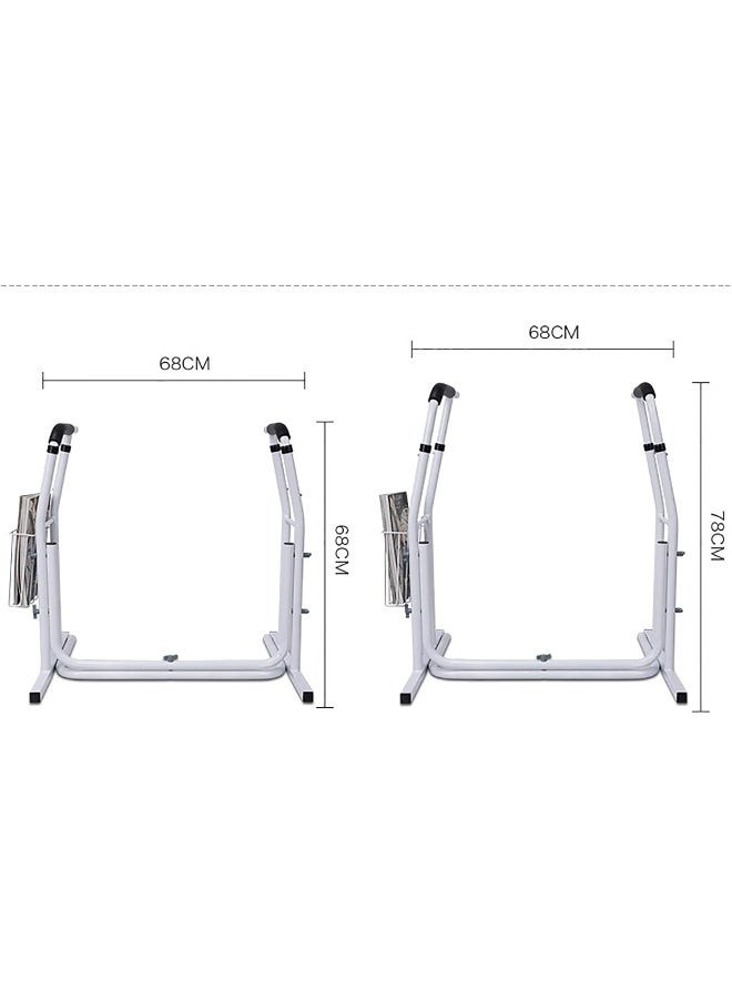 Stand Alone Toilet Safety Rail With Magazine Rack, Adjustable Toilet Surround Frame Bathroom Safety Assist Frame For Elderly Senior Handicap & Disabled  - Image 2