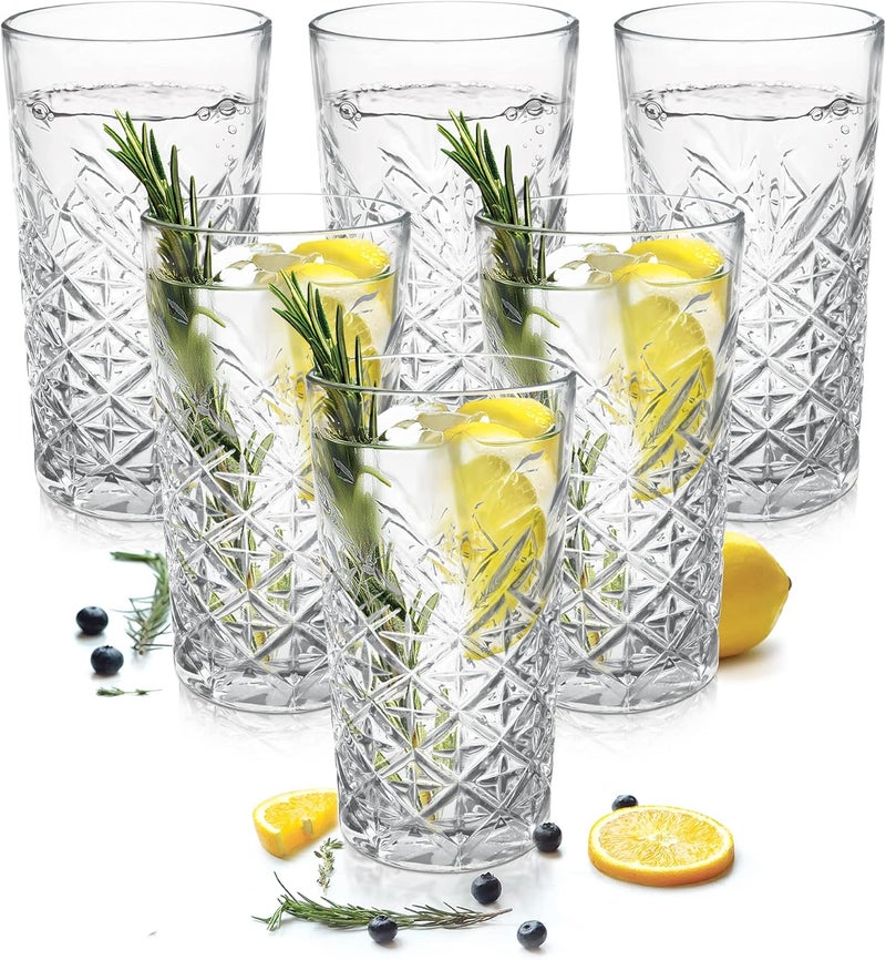 TREO by Milton Barley 285 Water Glass Tumbler, Set of 6, 290 ml Each, Transparent - Image 1