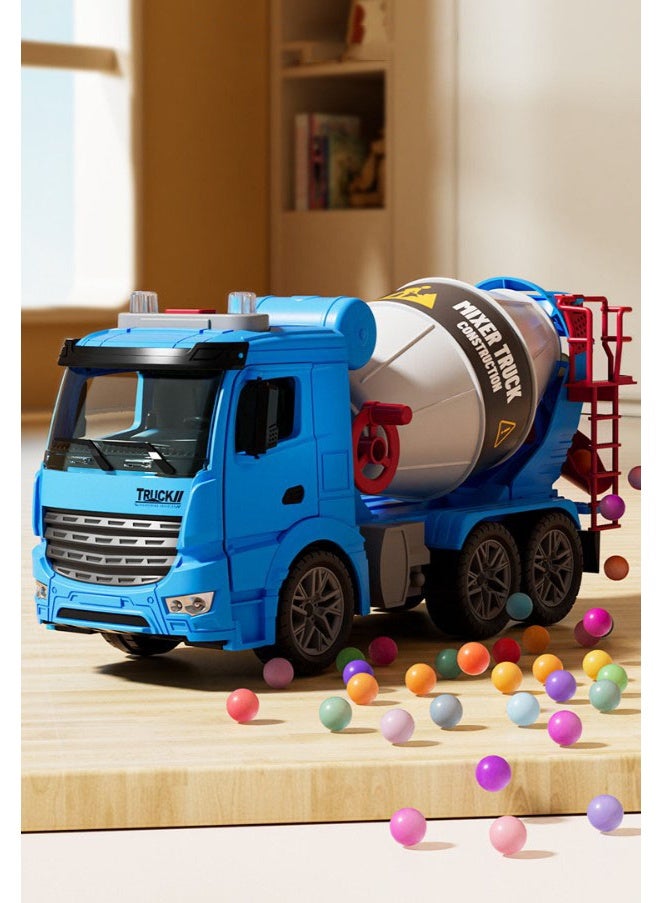 【Kids Inertia Engineering Truck】Cement Mixer Toy Large Sound & Light Simulation Model | ABS Safe Material For Ages 3+ | Inertia Glide + Manual Mixing Discharge | Fun Music + Cool Light Effects | Dual Opening Doors Design | Can Put Small Objects To Simulate Real Mixing | Develops Hands-On Skills & Engineering Cognition | Parent-Child Early Education Toy - Image 1