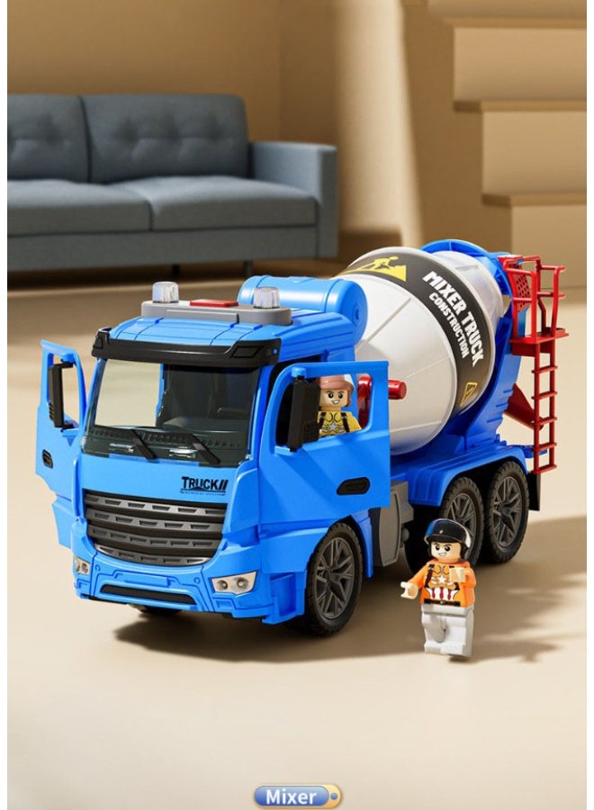 【Kids Inertia Engineering Truck】Cement Mixer Toy Large Sound & Light Simulation Model | ABS Safe Material For Ages 3+ | Inertia Glide + Manual Mixing Discharge | Fun Music + Cool Light Effects | Dual Opening Doors Design | Can Put Small Objects To Simulate Real Mixing | Develops Hands-On Skills & Engineering Cognition | Parent-Child Early Education Toy - Image 3