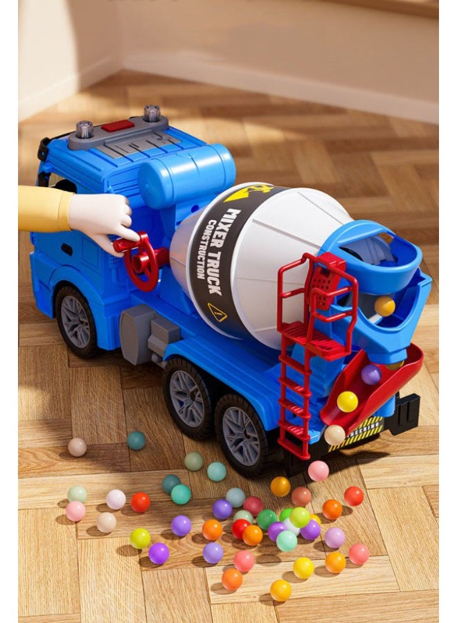 【Kids Inertia Engineering Truck】Cement Mixer Toy Large Sound & Light Simulation Model | ABS Safe Material For Ages 3+ | Inertia Glide + Manual Mixing Discharge | Fun Music + Cool Light Effects | Dual Opening Doors Design | Can Put Small Objects To Simulate Real Mixing | Develops Hands-On Skills & Engineering Cognition | Parent-Child Early Education Toy - Image 2