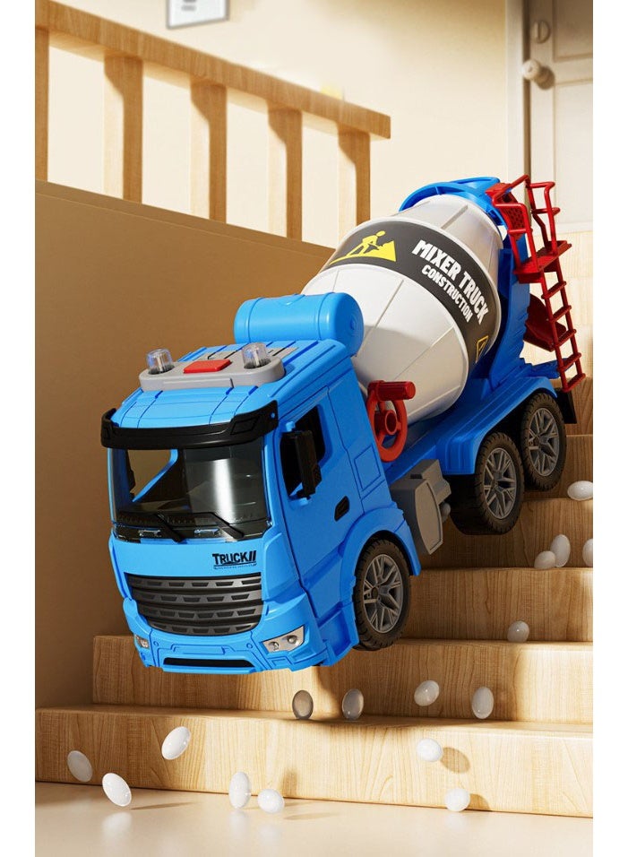 【Kids Inertia Engineering Truck】Cement Mixer Toy Large Sound & Light Simulation Model | ABS Safe Material For Ages 3+ | Inertia Glide + Manual Mixing Discharge | Fun Music + Cool Light Effects | Dual Opening Doors Design | Can Put Small Objects To Simulate Real Mixing | Develops Hands-On Skills & Engineering Cognition | Parent-Child Early Education Toy - Image 5