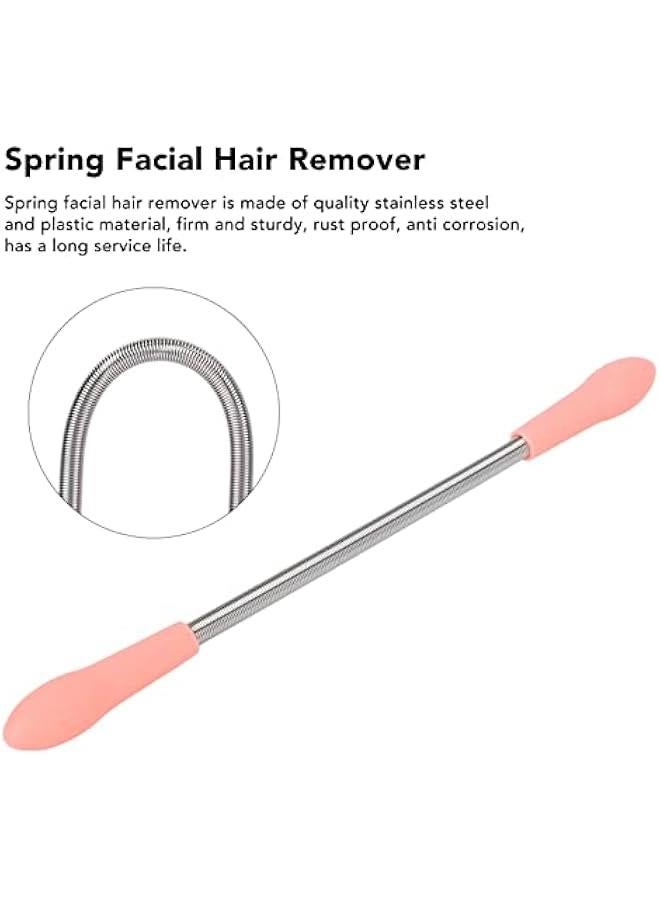 زنبرك مرن لإزالة الشعر، مقبض مريح، أداة إزالة شعر الوجه الاحترافية من الفولاذ المقاوم للصدأ للنساء لإزالة شعر الوجه للشفة العليا والذقن والخدين - Image 3