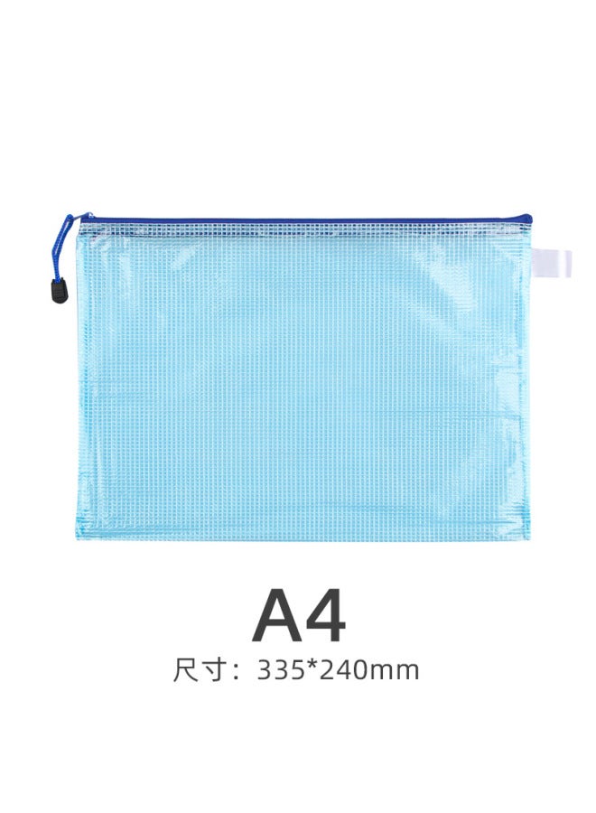 HELPS Transparent Document Bag A4 Office Supplies Grid Zipper Bag Student Stationery Pvc Waterproof Portable Information Bag - Image 1